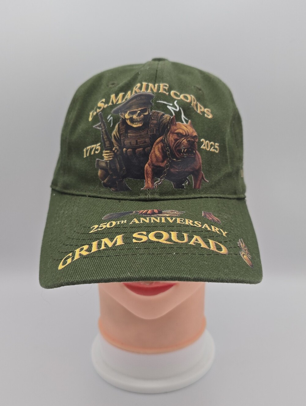 Unbranded U.S. Marine Corps 250th Anniversary Grim Squad Adjustable Strap. Hat